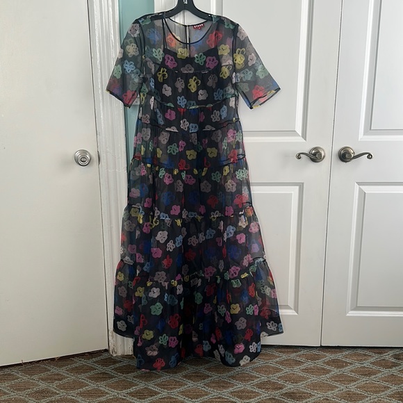 STAUD Hyacinth Tiered Organza Maxi Dress SIZE medium - Picture 5 of 6